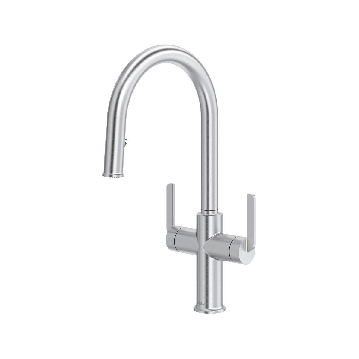 Riobel Authentica Two Handle Pull-Down Kitchen Faucet With C-Spout Dual Spray 1.5 GPM