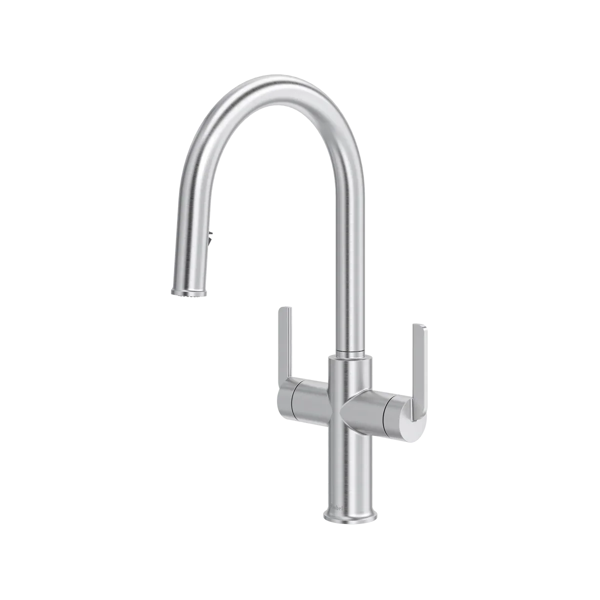 Riobel Authentica Two Handle Pull-Down Kitchen Faucet With C-Spout Dual Spray 1.5 GPM