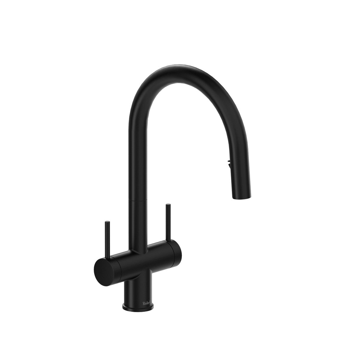 Riobel Azure Two Handle Pull-Down Kitchen Faucet With C-Spout Dual Spray 1.5 GPM