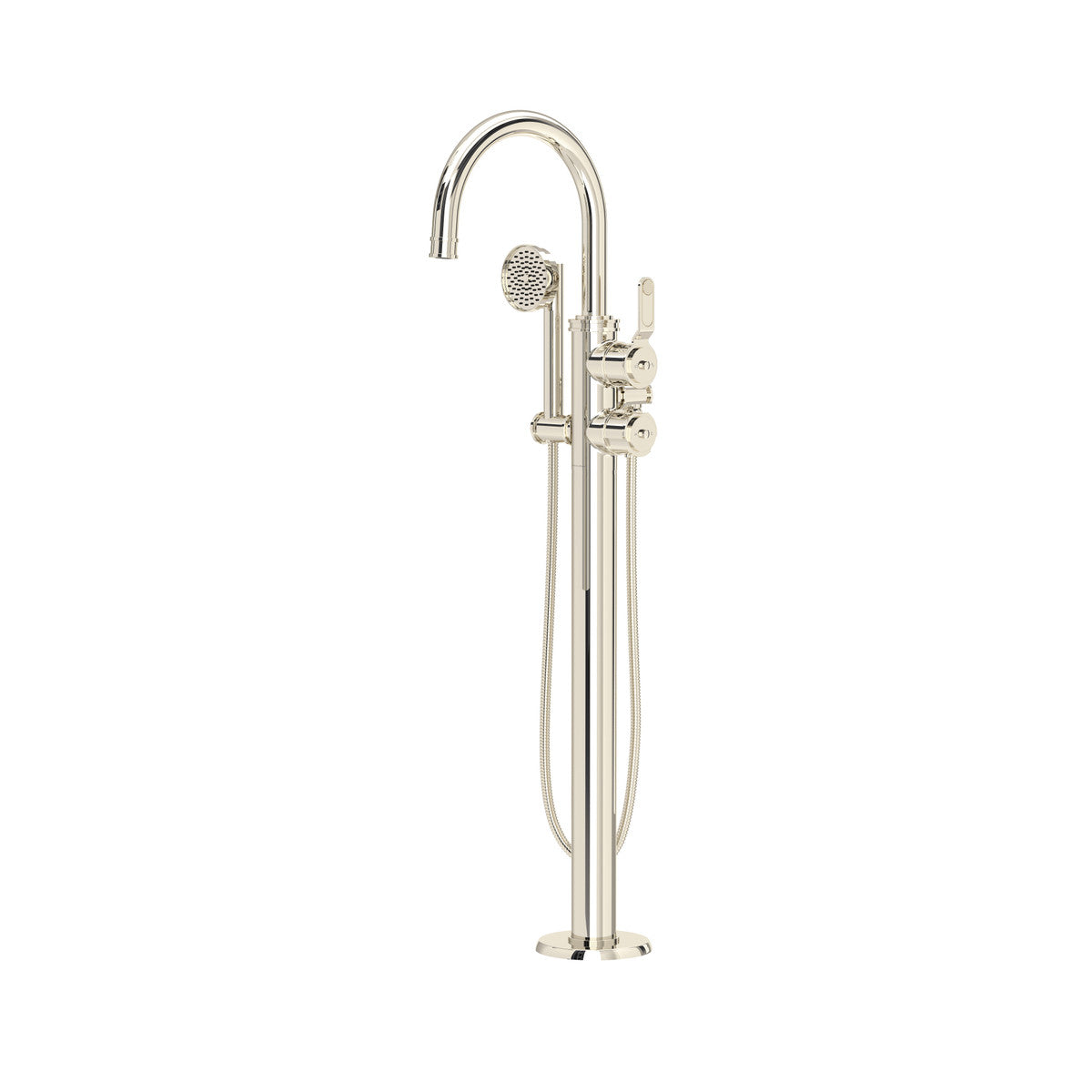 Perrin & Rowe Armstrong Single Hole Floor Mount Tub Filler Trim With C-Spout