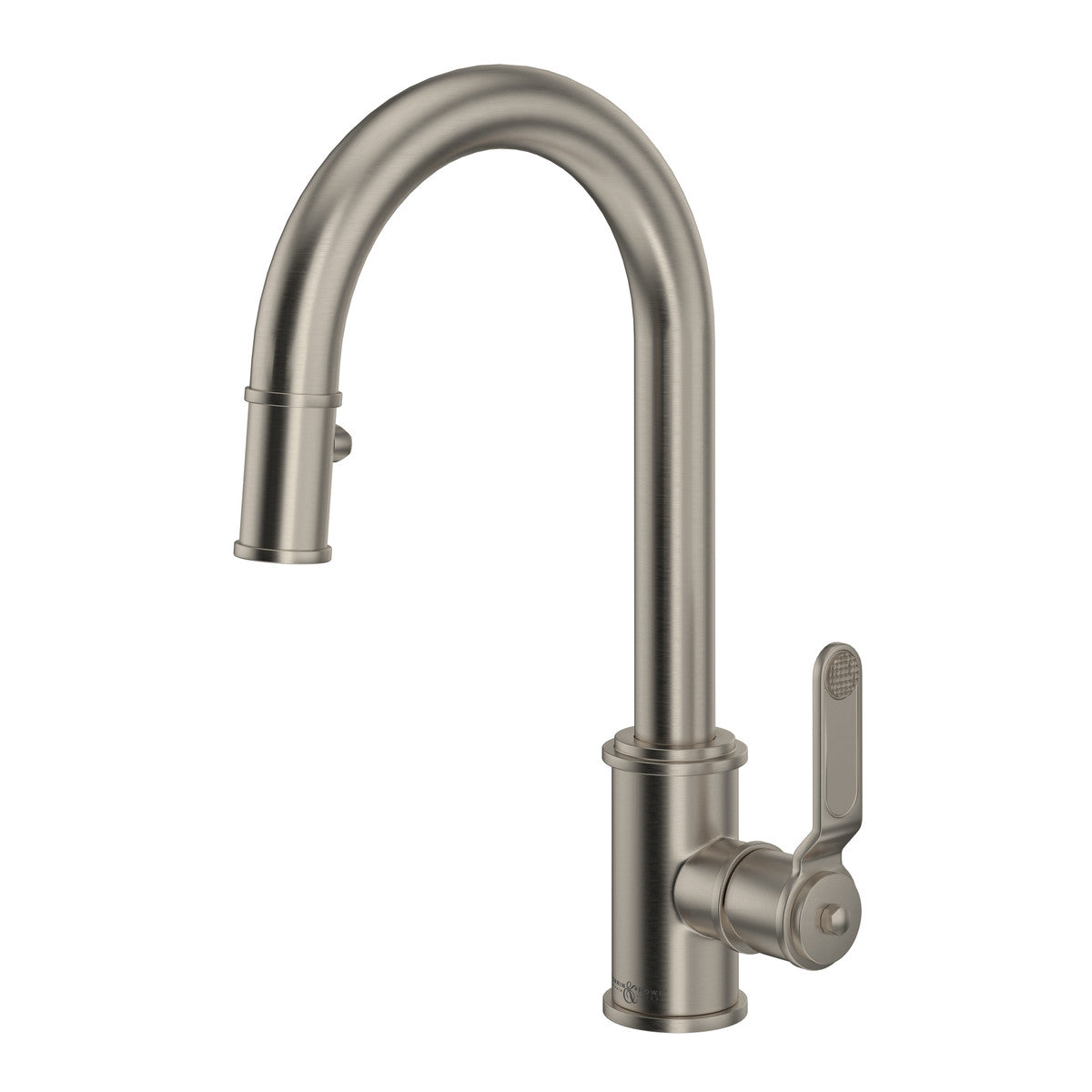 Perrin & Rowe Armstrong Pulldown Bar And Food Prep Faucet With C-Spout Dual Spray 1.8 GPM
