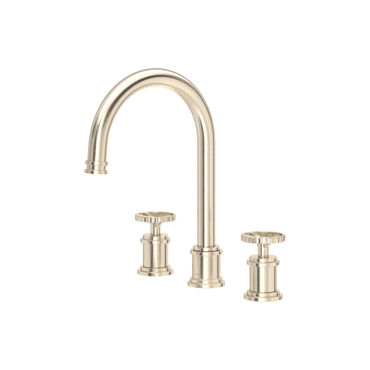 Perrin & Rowe Armstrong Widespread Lavatory Faucet With C-Spout- Wheel Handle