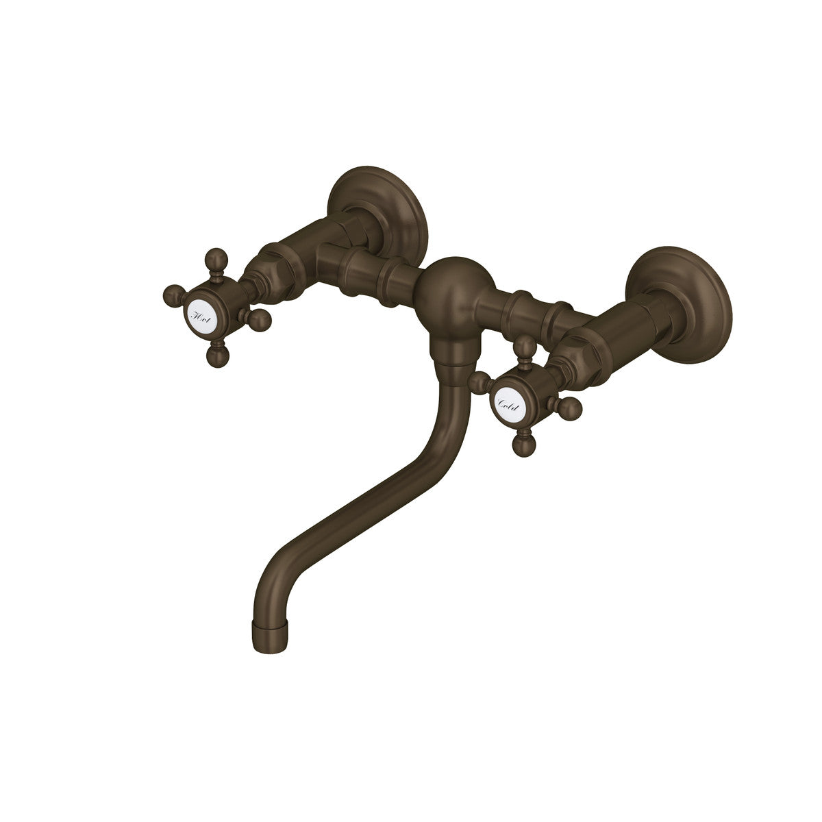 Rohl Acqui Wall Mount Bridge Lavatory Faucet Cross Handles - A1405/44XM-2