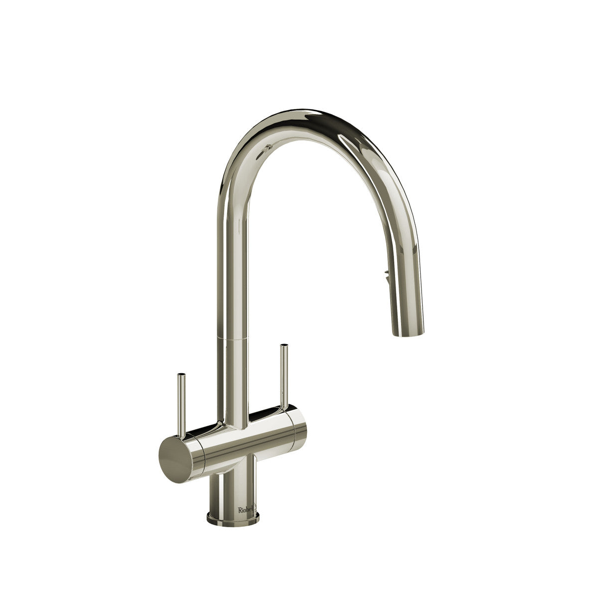 Riobel Azure Two Handle Pull-Down Kitchen Faucet With C-Spout Dual Spray 1.5 GPM