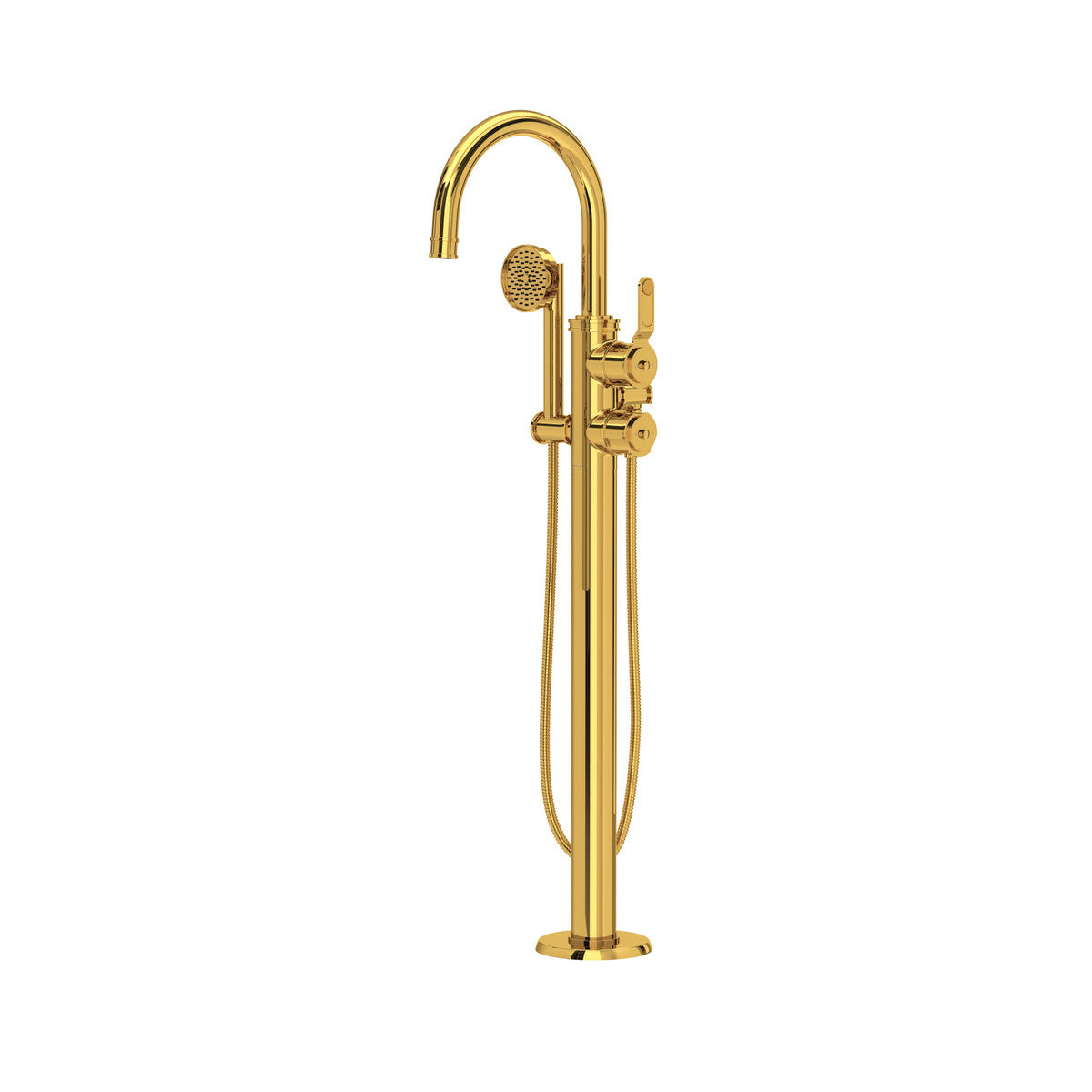 Perrin & Rowe Armstrong Single Hole Floor Mount Tub Filler Trim With C-Spout