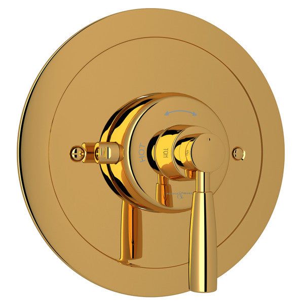 Perrin & Rowe Holborn 3/4" Round Thermostatic Trim Without Volume Control, Lever Handle