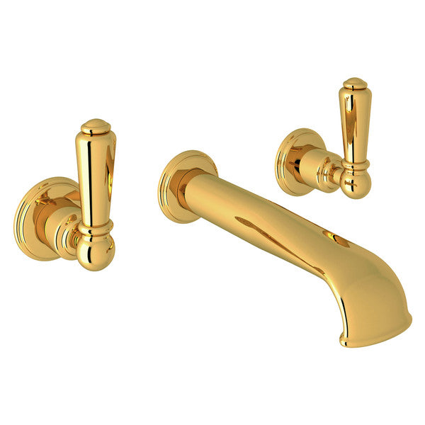 Perrin & Rowe Edwardian Wall Mount 3-Hole Concealed Bathroom Faucet With U-Spout