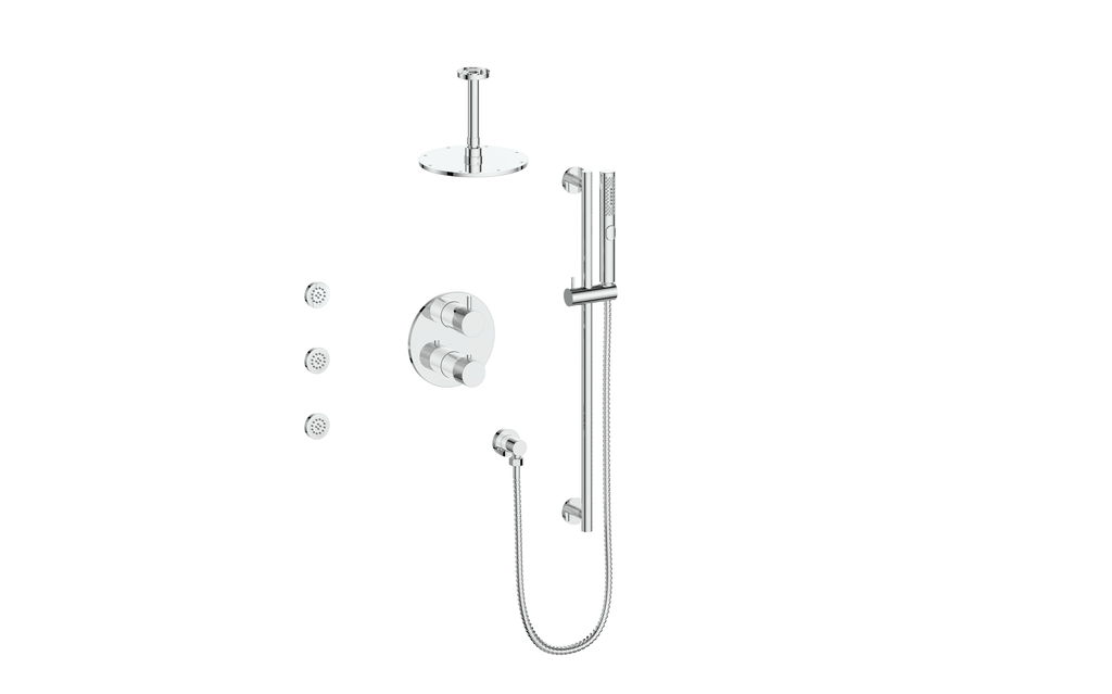 Vogt Drava 3-Way Thermostatic Shower System With Body Jets