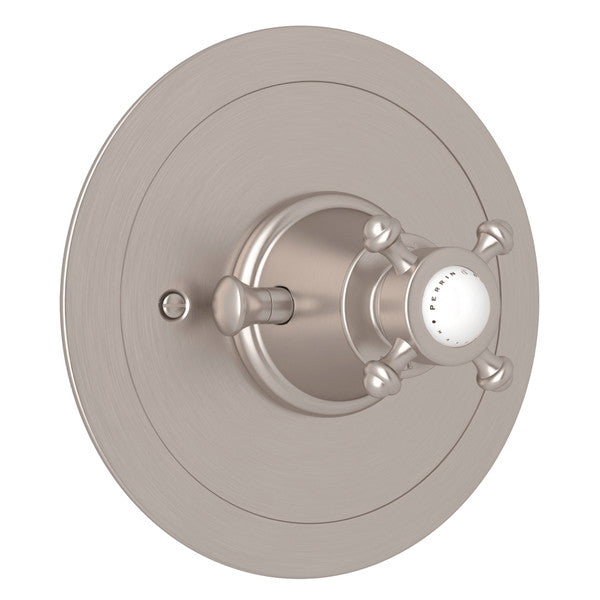 Perrin & Rowe Georgian Era 3/4" Round Thermostatic Trim Without Volume Control, Cross Handle