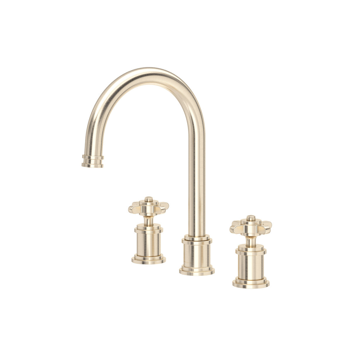 Perrin & Rowe Armstrong Widespread Lavatory Faucet With C-Spout- Cross Handle