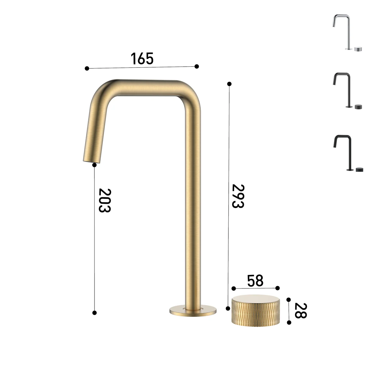 Kodaen Noho Two-Piece Vessel Sink Bathroom Faucet