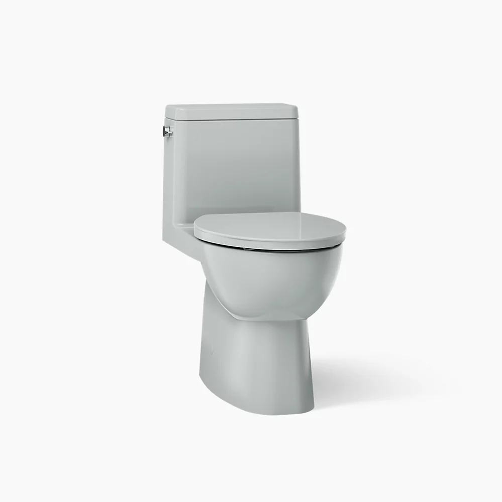 Kohler Reach One-Piece Compact Elongated Toilet With Skirted Trapway, 1.28 GPF Left-Hand Trip Lever