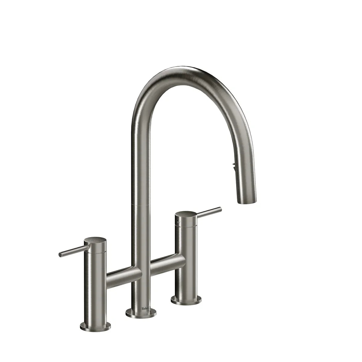 Riobel Azure Bridge Pull-Down Kitchen Faucet With C-Spout Dual Spray 1.5 GPM