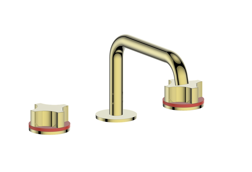 Vogt Mond 8" C.C. Lavatory Faucet With Pop-Up Drain Angular Spout in Gold