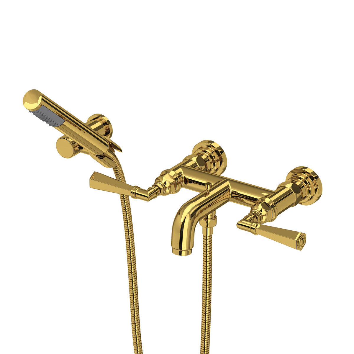 Rohl San Giovanni Exposed Wall Mount Tub Filler With Handshower, Lever Handles - A2302LM