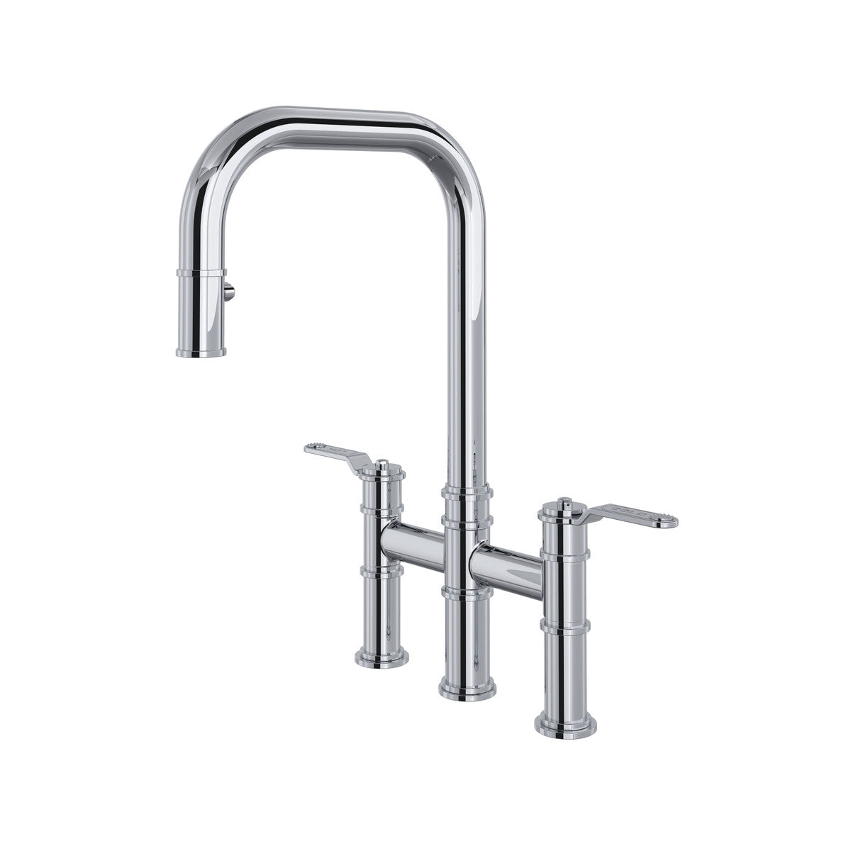 Perrin & Rowe Armstrong Pull-Down Bridge Kitchen Faucet With U-Spout Dual Spray 1.8 GPM