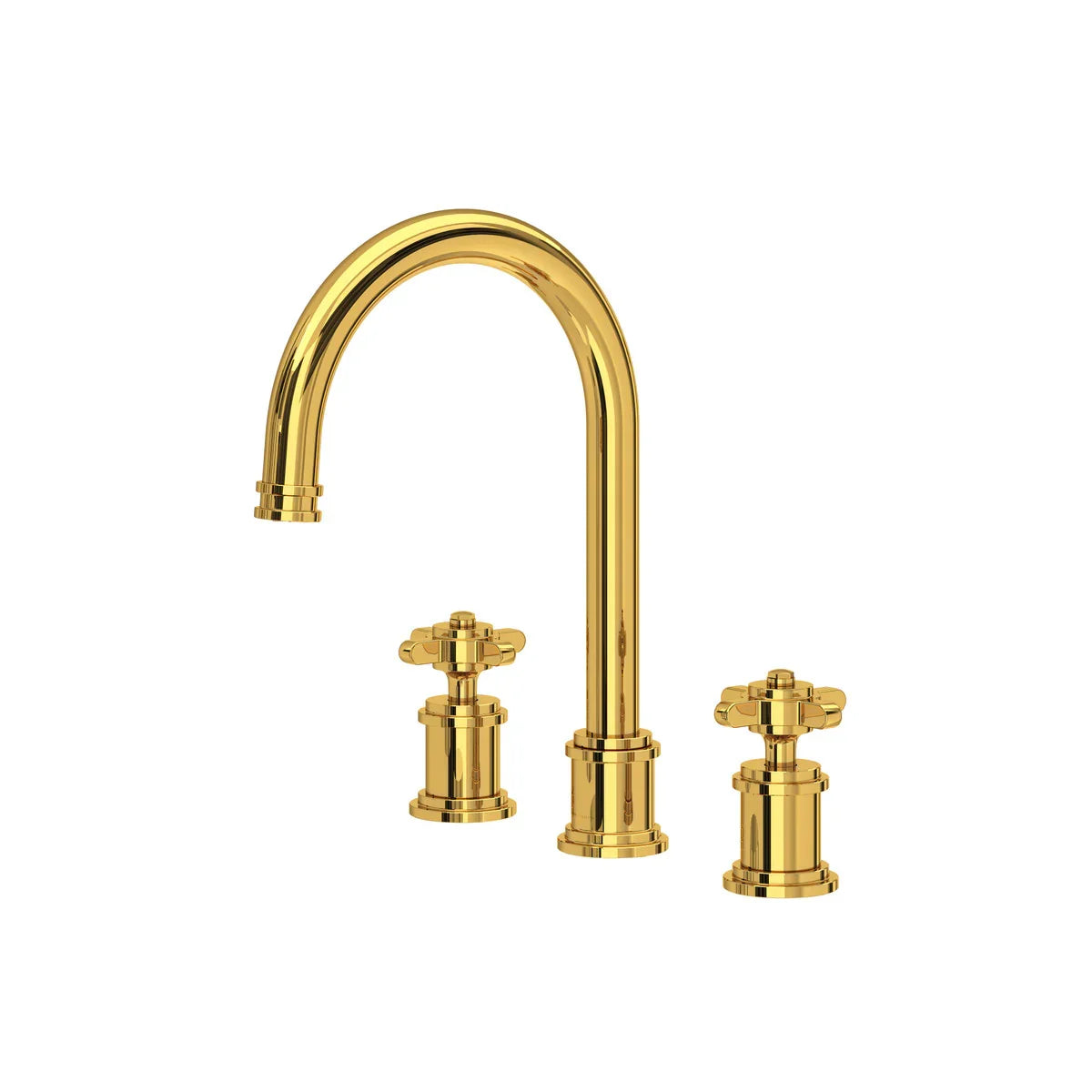 Perrin & Rowe Armstrong Widespread Lavatory Faucet With C-Spout- Cross Handle