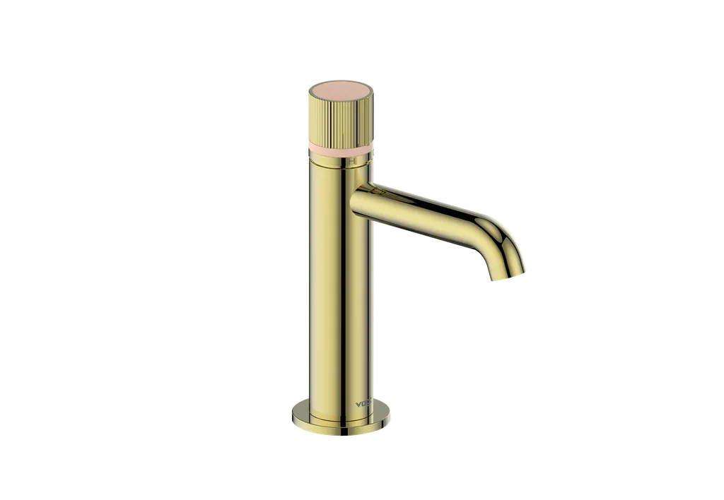 Vogt Mond Single Hole Lavatory Faucet with Pop-Up Drain in Brushed Gold