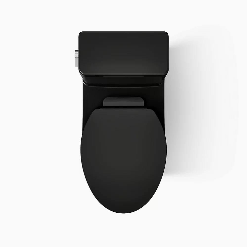 Kohler Reach One-Piece Compact Elongated Toilet With Skirted Trapway, 1.28 GPF Left-Hand Trip Lever
