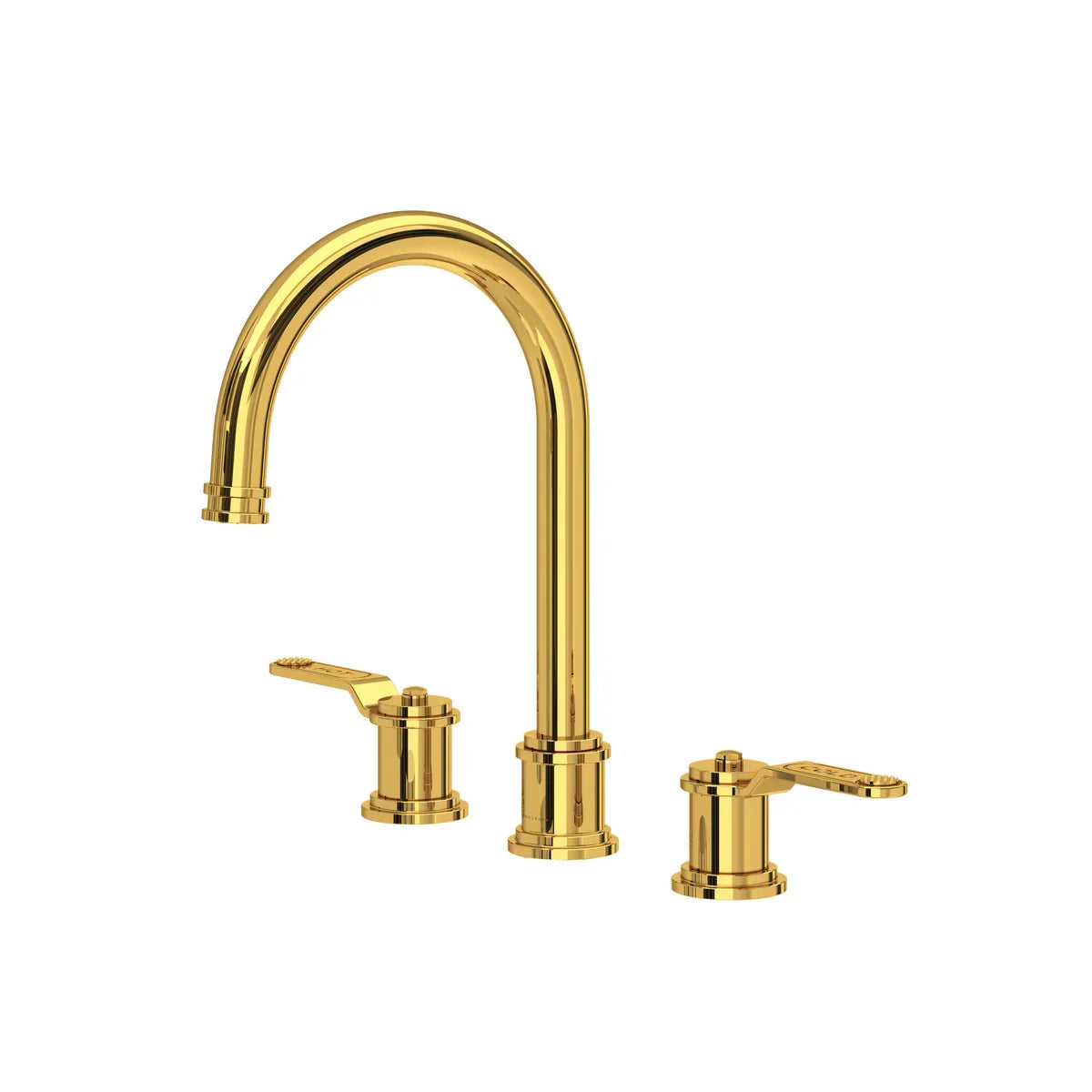 Perrin & Rowe Armstrong Widespread Lavatory Faucet With C-Spout & Push Drain