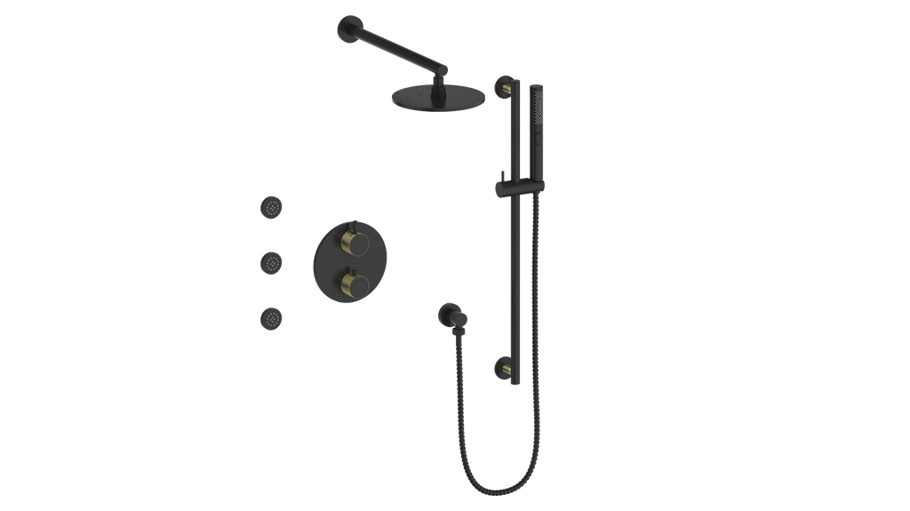 Vogt Drava 3-Way Thermostatic Shower System With Body Jets