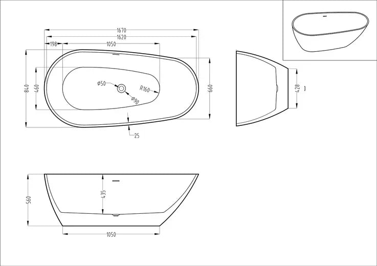 Kodaen Melon 66" One Piece Freestanding Bathtub