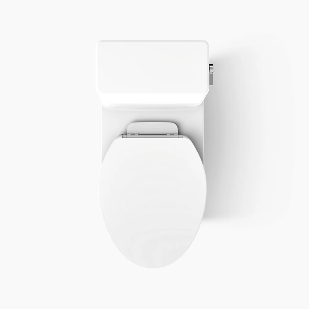 Kohler Reach One-Piece Compact Elongated Toilet With Skirted Trapway, 1.28 GPF Right-Hand Trip Lever