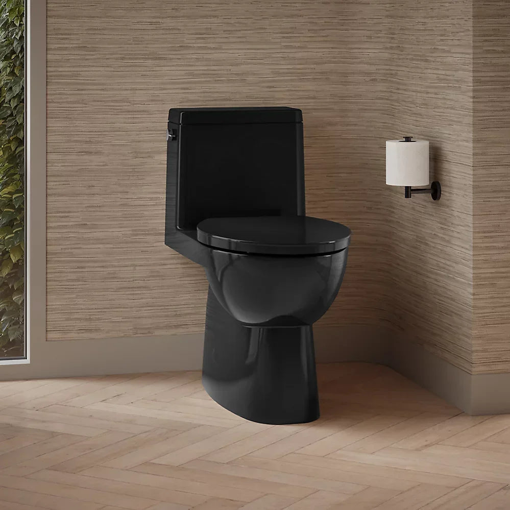 Kohler Reach One-Piece Compact Elongated Toilet With Skirted Trapway, 1.28 GPF Left-Hand Trip Lever