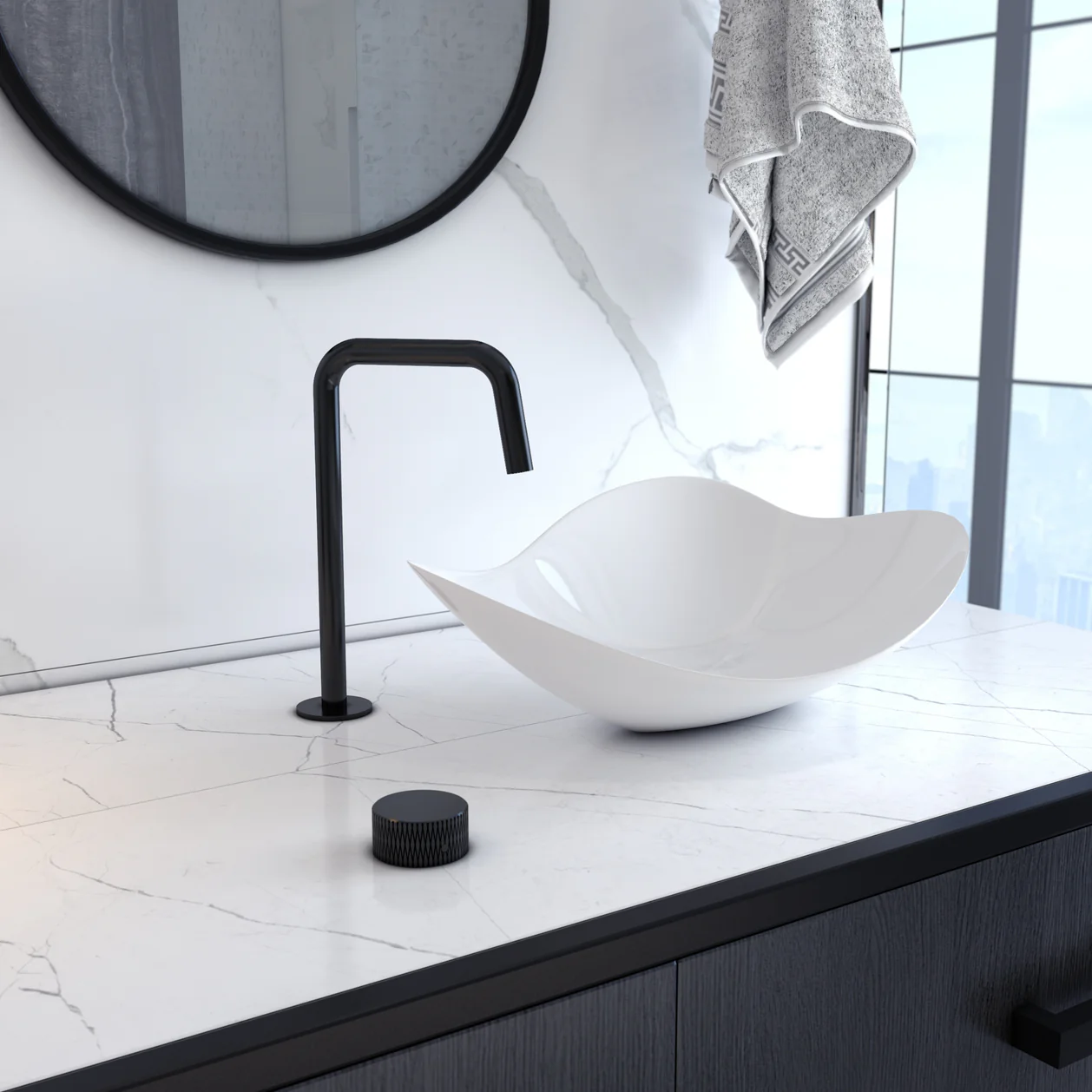 Kodaen Noho Two-Piece Vessel Sink Bathroom Faucet