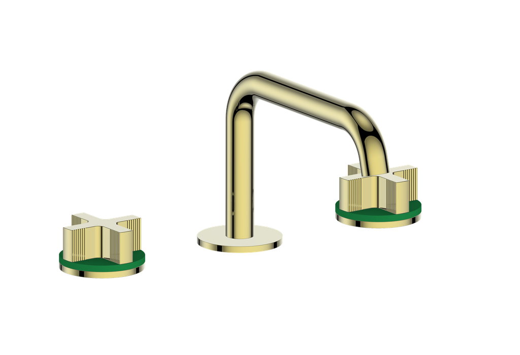 Vogt Mond 8" C.C. Lavatory Faucet With Pop-Up Drain Angular Spout in Gold