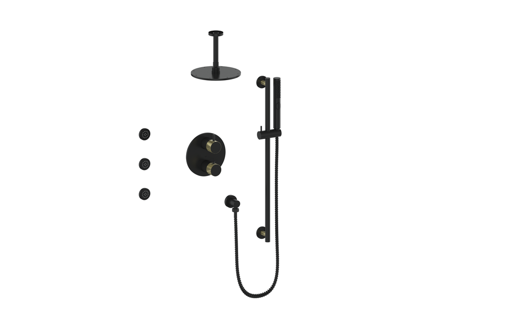 Vogt Drava 3-Way Thermostatic Shower System With Body Jets