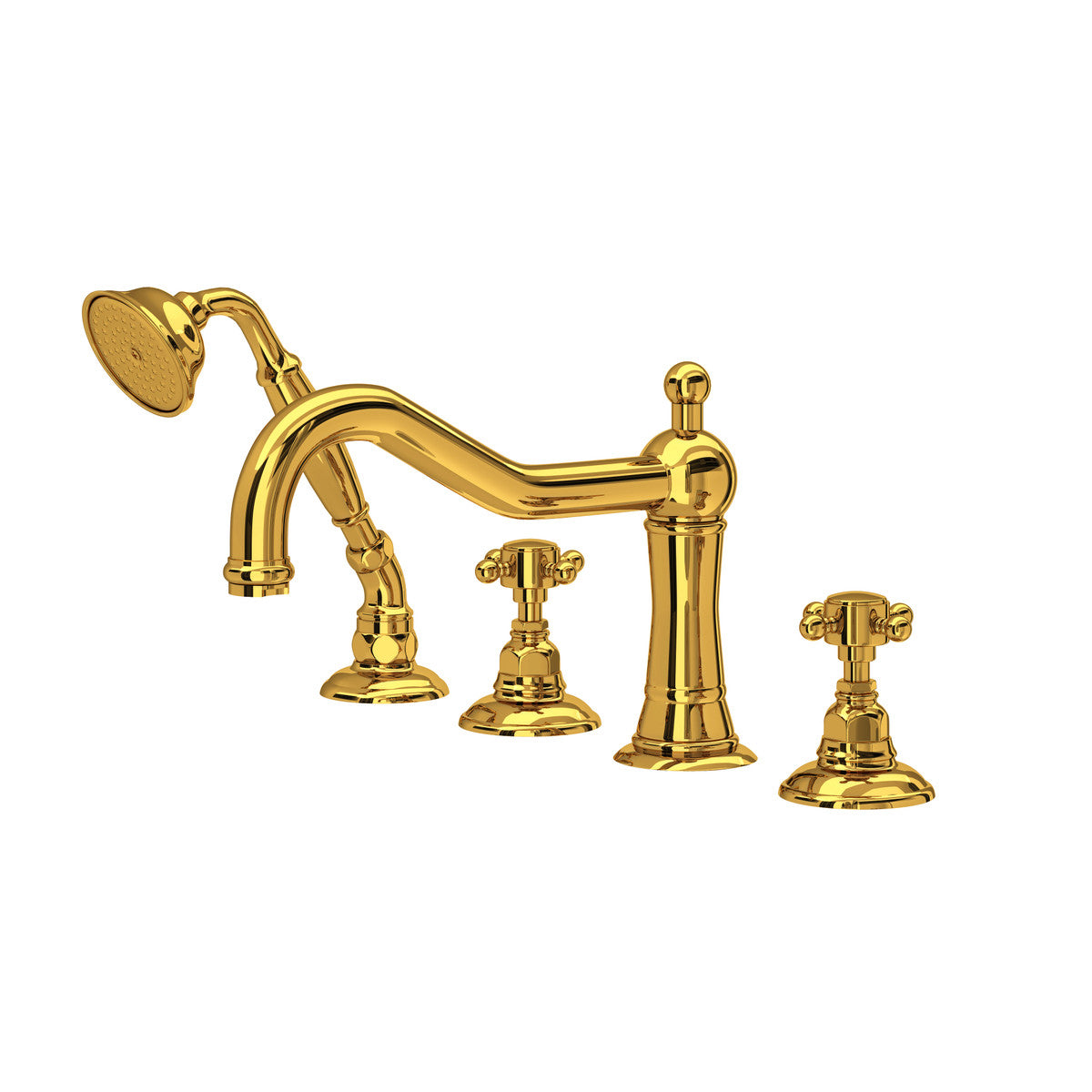 Rohl Acqui 4-Hole Deck Mount Tub Filler Cross Handles - A1404XM