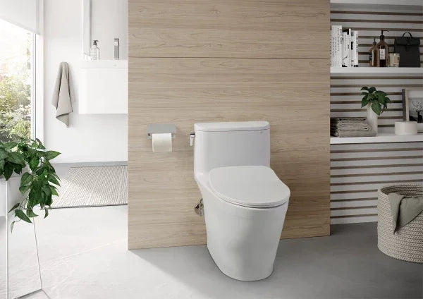 TOTO Nexus Elongated One-Piece Toilet 1.28 GPF, Universal Height, Washlet+ Connection, Slim Seat