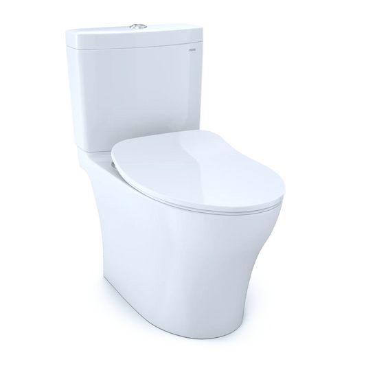 TOTO Aquia IV Two-Piece Toilet 1.28/0.9 GPF Elongated - Universal Height - Washlet+ Connection Slim Seat