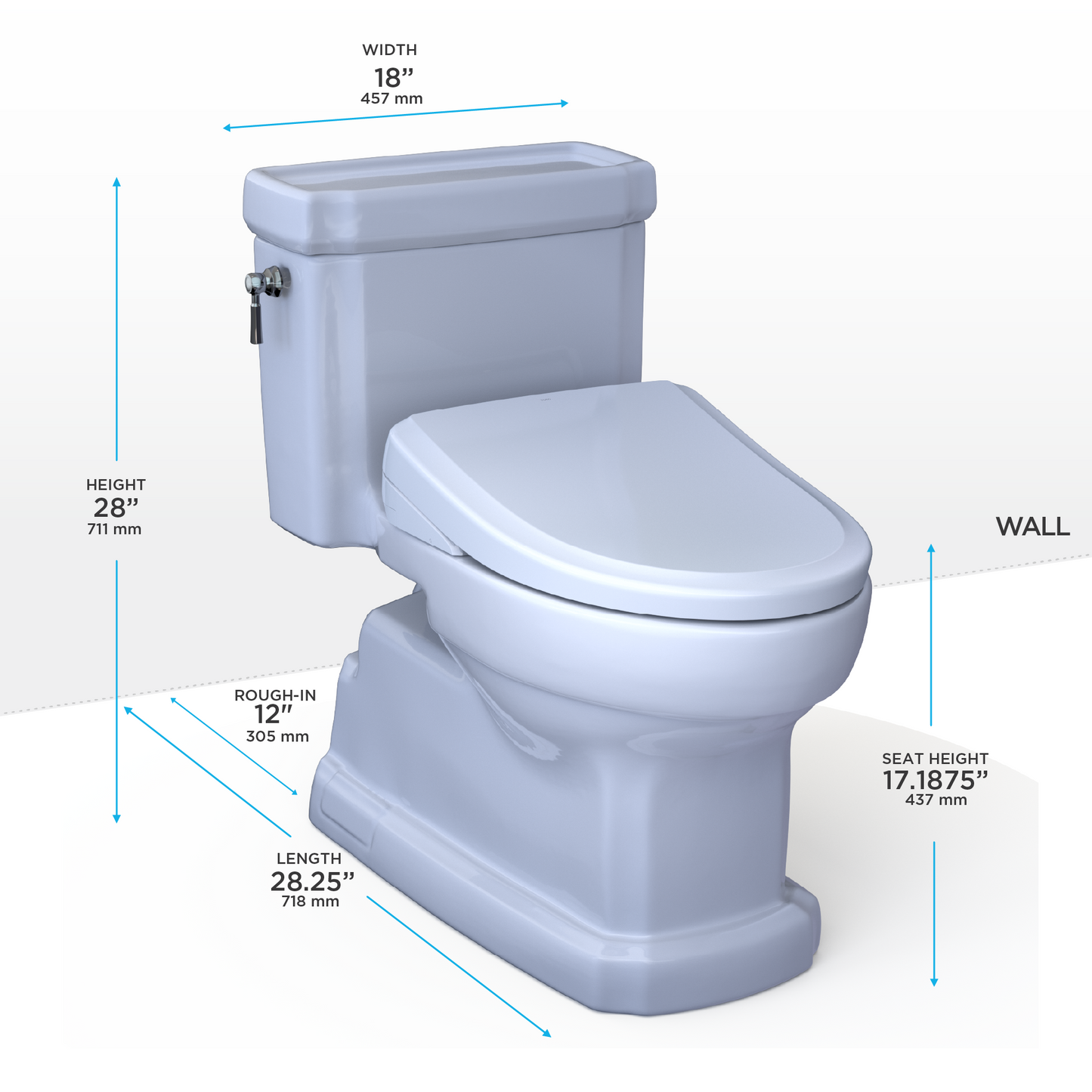 TOTO Guinevere Washlet+ S7A One-Piece Toilet - 1.28 GPF - Universal Height