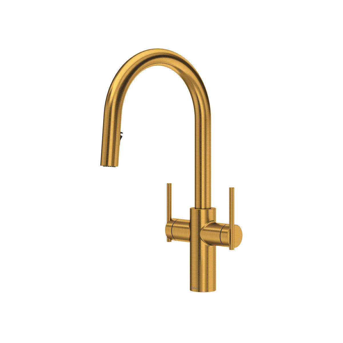 Riobel Lateral Two Handle Pull-Down Kitchen Faucet With C-Spout