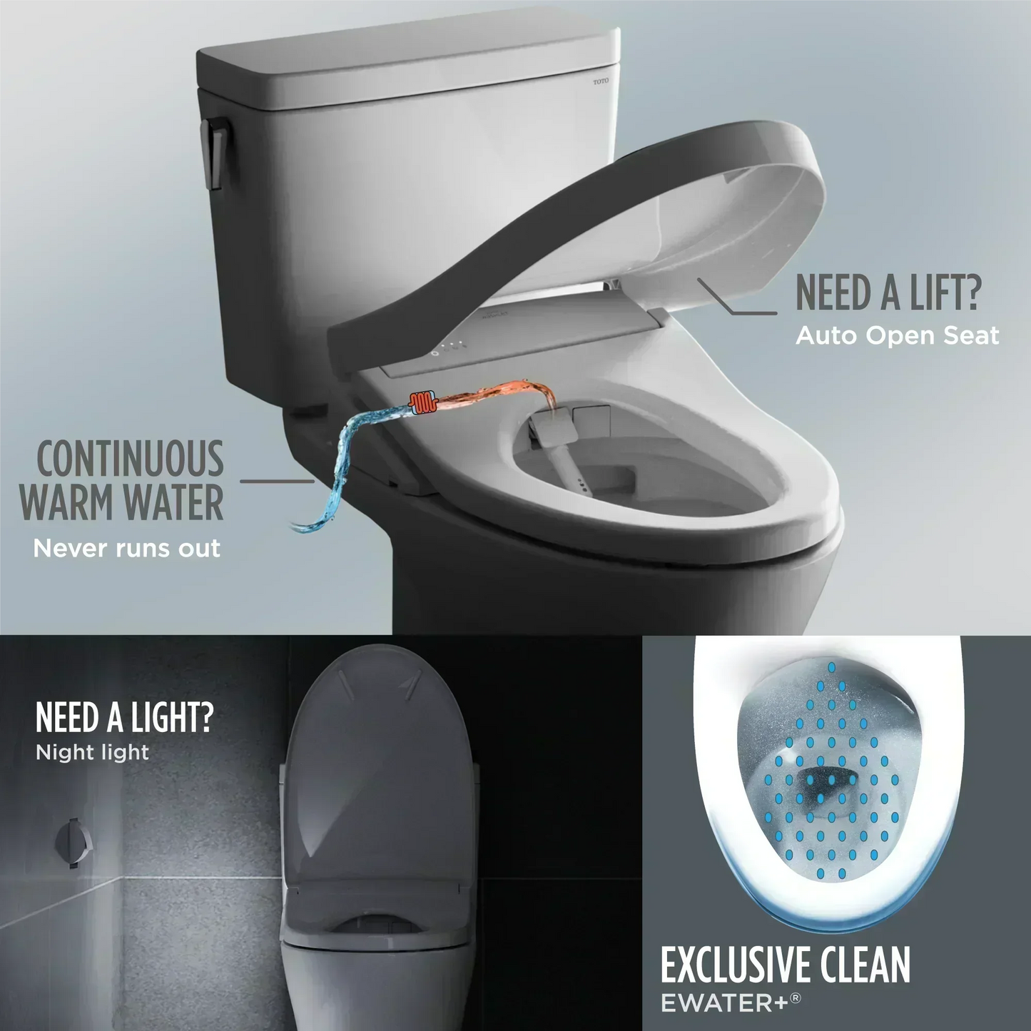 TOTO Washlet S7A Round Contemporary Automatic Open/Close