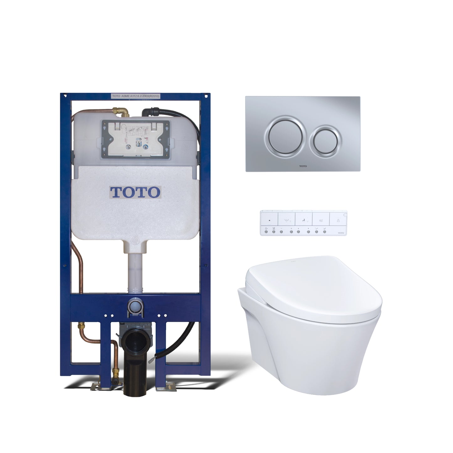 TOTO AP Washlet+ S7A Wall-Hung Toilet & In-Wall Tank System 1.28/0.9 GPF