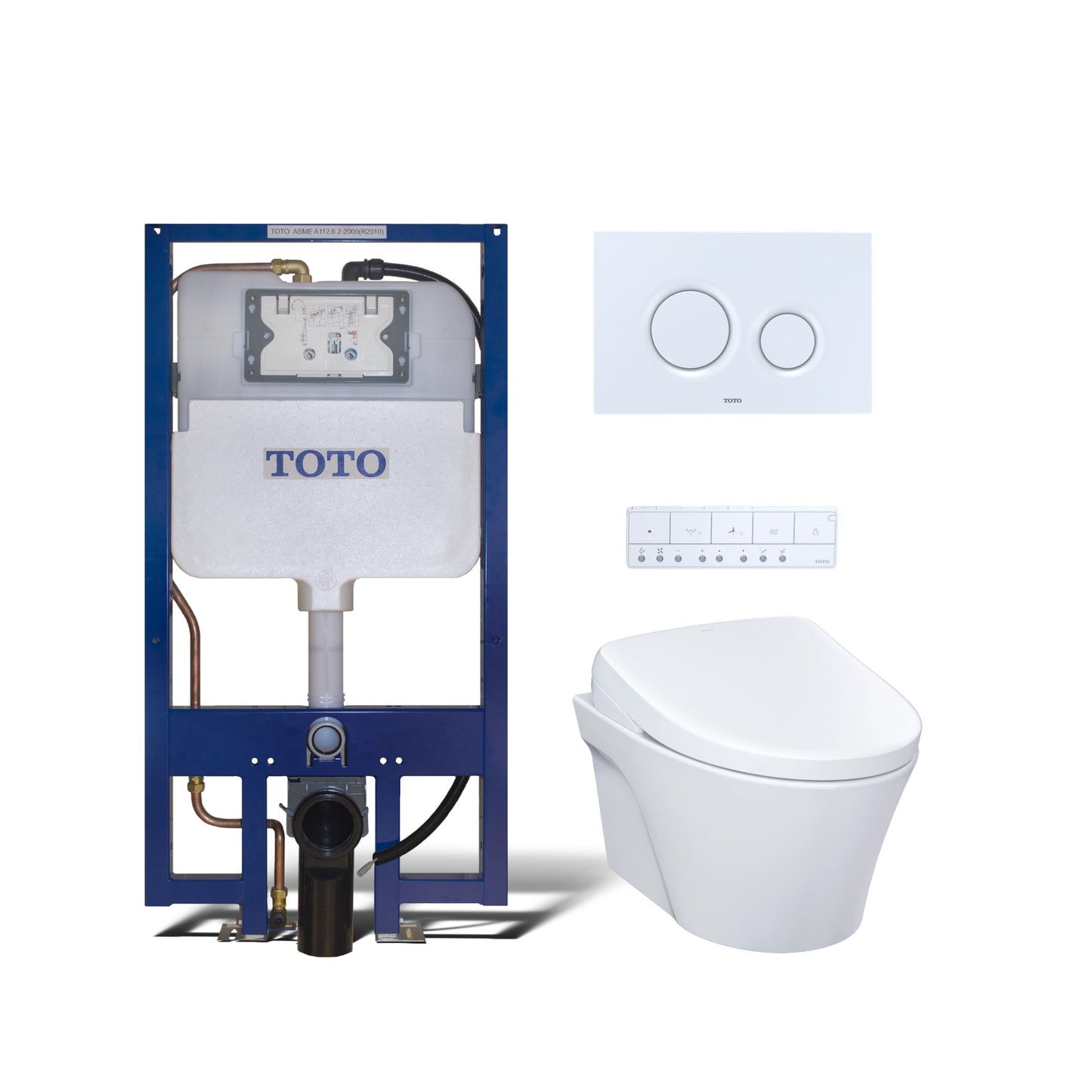 TOTO AP Washlet+ S7A Wall-Hung Toilet & In-Wall Tank System 1.28/0.9 GPF