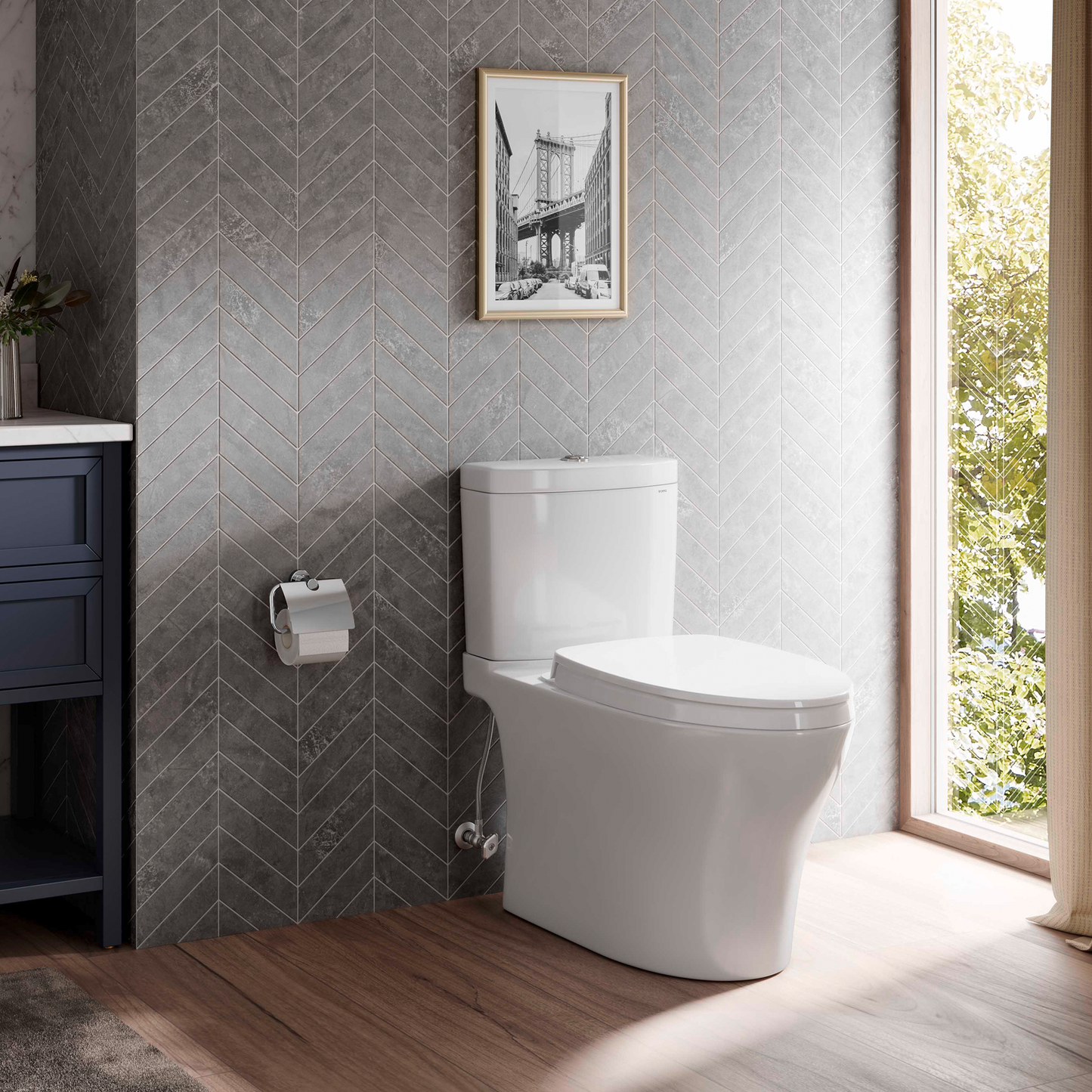 TOTO Aquia IV Two-piece Toilet 1.28/0.9 GPF Elongated Regular Height - Less Seat