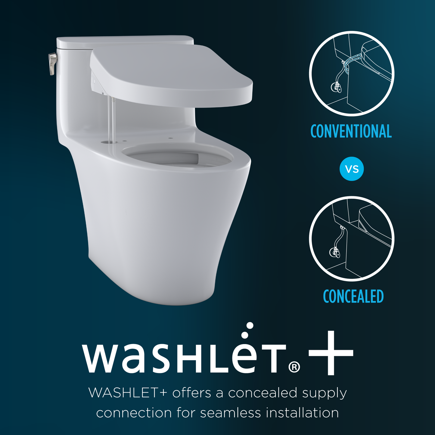 TOTO AP Washlet+ S7A Wall-Hung Toilet & In-Wall Tank System 1.28/0.9 GPF
