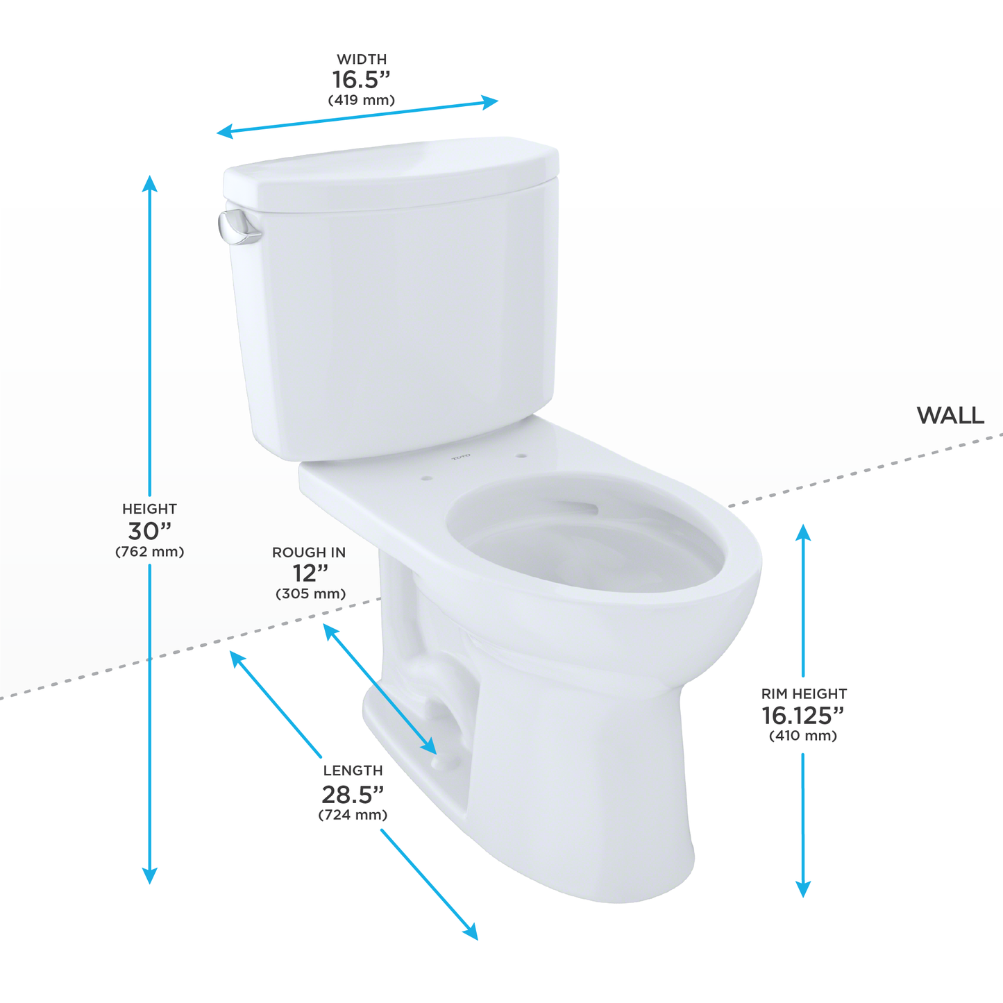 TOTO Drake II Two-piece Toilet - 1.28 GPF - Elongated - Universal Height Less Seat