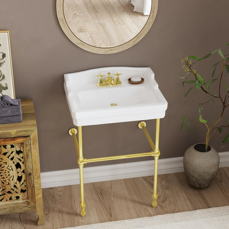 Cheviot Essex console bathroom sink with metal legs