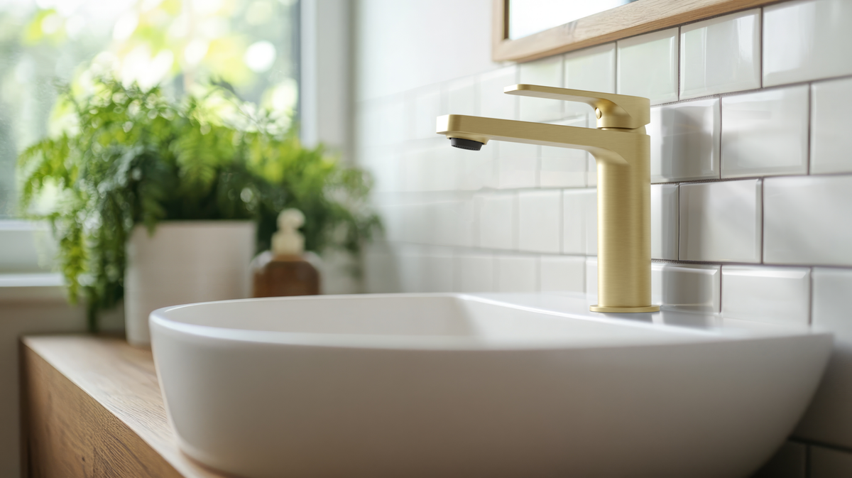 Baril Petite B04 single-hole lavatory faucet on a basin