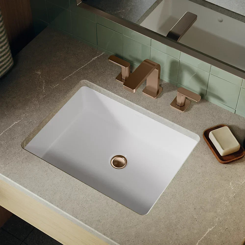 Kohler Verticyl rectangular undermount bathroom sink in white