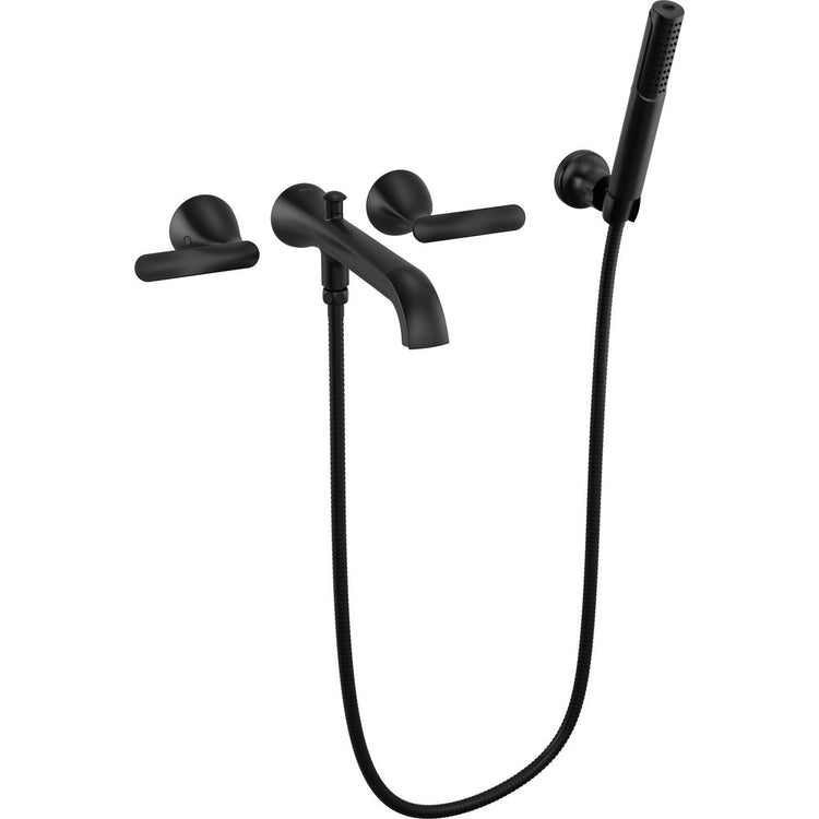 Delta Bonacci two handle wall mount tub filler with hand shower