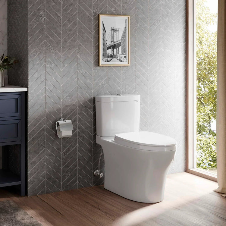 TOTO Aquia IV skirted two-piece dual flush toilet in Cotton White