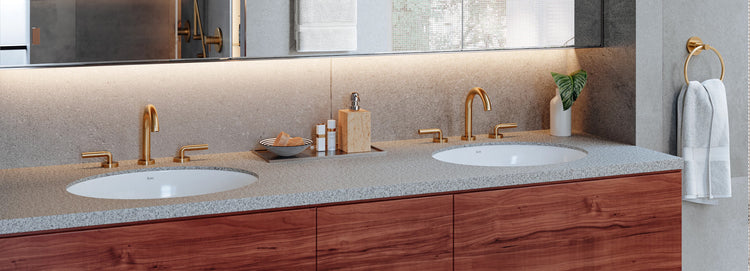 Riobel Riu bathroom faucet with knurled handles