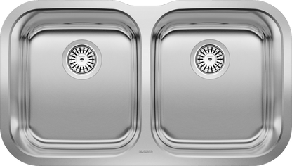 Blanco Essential U 2 Undermount Stainless Steel Double Bowl Kitchen Sink