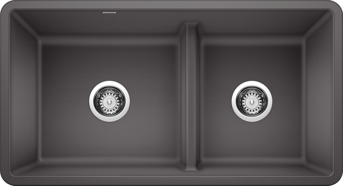 Blanco Precis U 1 3/4 Bowl Low Divide Undermount Kitchen Sink - Cinder